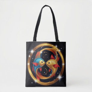 Pisces Zodiac-Zeichen im kosmischen künstlerischen