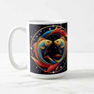Pisces Zodiac-Zeichen im kosmischen künstlerischen Kaffeetasse