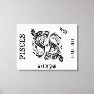Pisces Zodiac-Zeichen und Symbol Leinwanddruck
