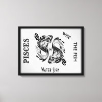 Pisces Zodiac Zeichen und Symbol Wrapped Canvas