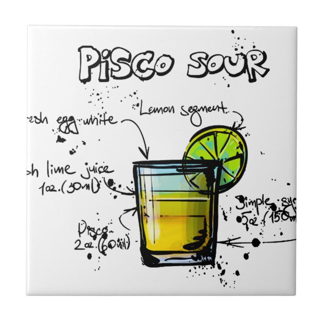 Pisco saures Cocktail-Rezept Fliese (Vorderseite)