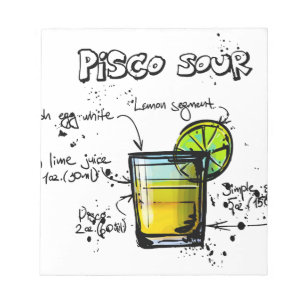 Pisco saures Cocktail-Rezept Notizblock