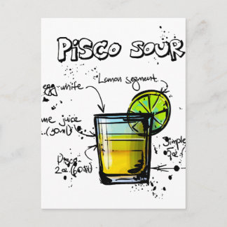 Pisco Sour Cocktail Rezept Postkarte