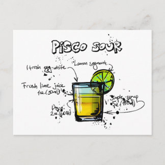 Pisco Sour Cocktail Rezept Postkarte
