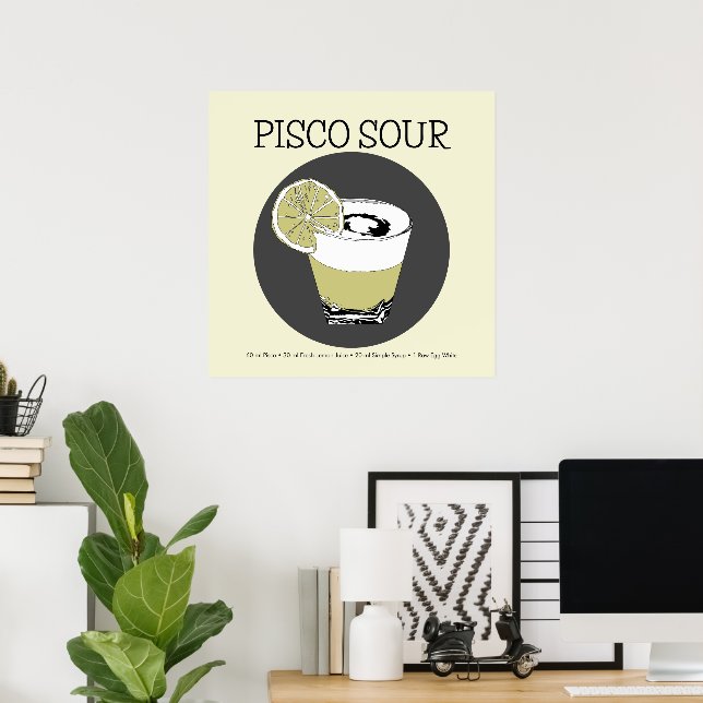 Pisco Sour Illustration Poster (Heimbüro)