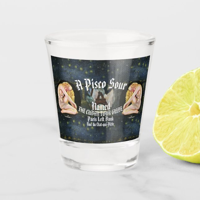 PISCO SOUR NAMENS KUBAN TOUR GUIDE SCHNAPSGLAS (Vorderseite)