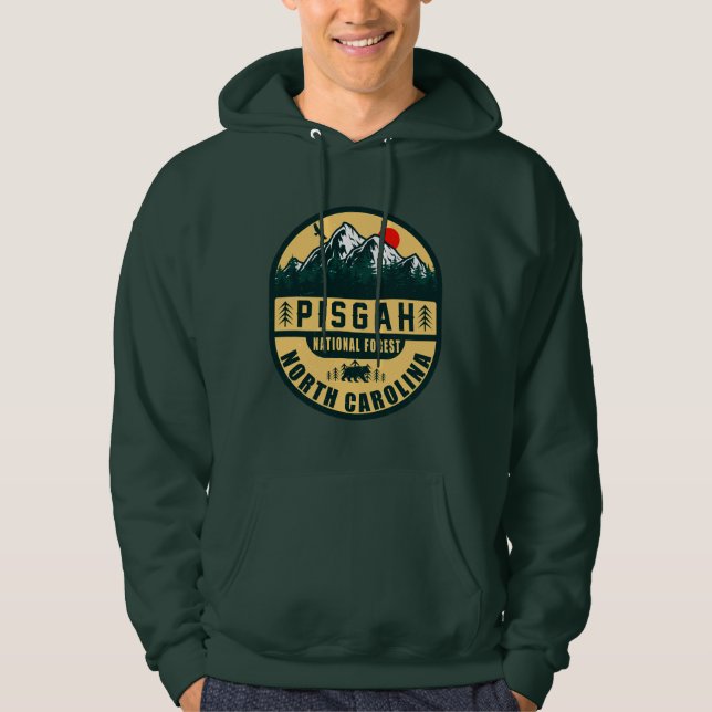 Pisgah National Forest NC Retro Sunset Souvenirs Hoodie (Vorderseite)