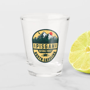 Pisgah National Forest NC Retro Sunset Souvenirs Schnapsglas