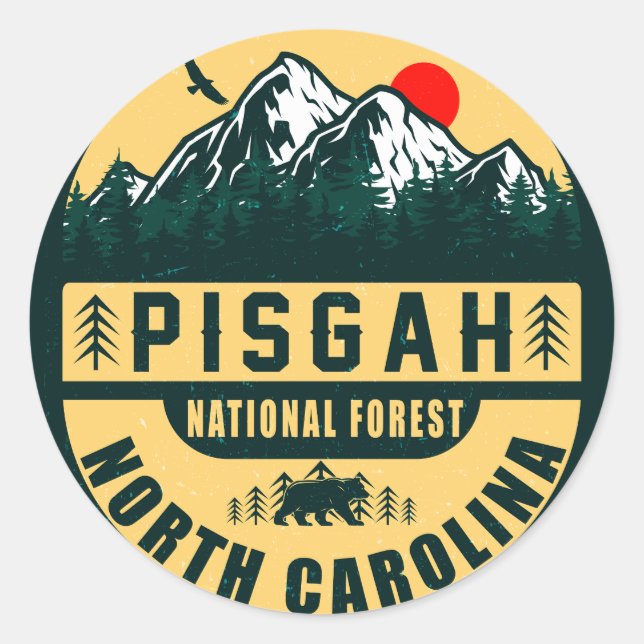 Pisgah National Forest North Carolina Camping Runder Aufkleber (Vorderseite)