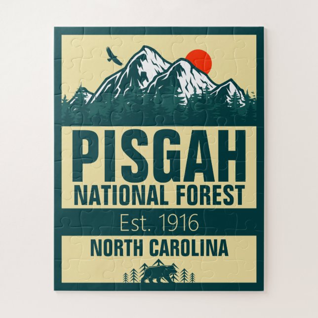 Pisgah National Forest North Carolina - Retro Puzzle (Vertikal)
