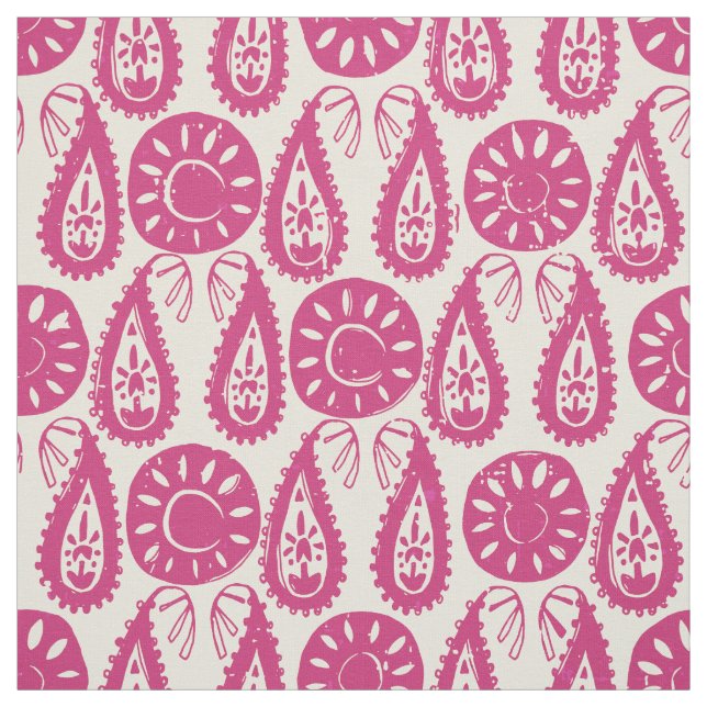 Pisley Block Rosa Elfenbein Stoff (Muster)