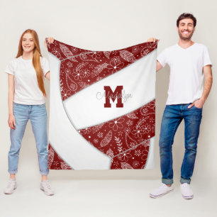 Pisley-Doodle-Maroon-Volleyball Fleecedecke