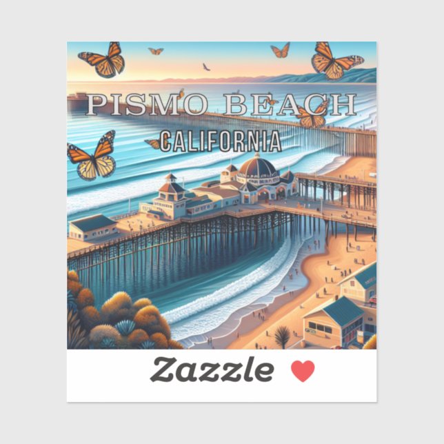 Pismo Beach California 3 Inch Vinyl Sticker (Blatt)