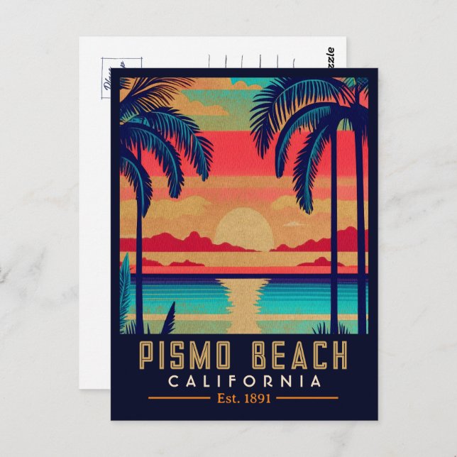 Pismo Beach California Sunset Souvenirs 1960s Postkarte (Vorne/Hinten)