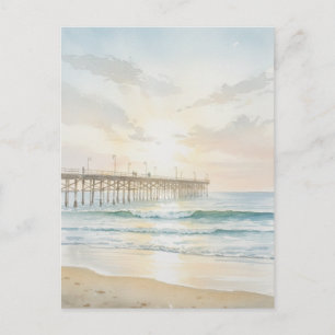 Pismo Beach Pier Aquarellmalerei Postkarte
