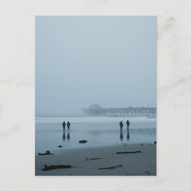 Pismo Beach Pier im Nebel Postkarte (Vorderseite)