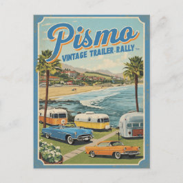Pismo Beach Vintage Coastal Scene Postkarte