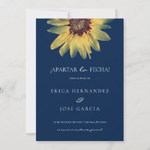 Piso rústico de girasol Save the Date Card