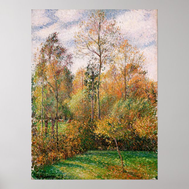 Pissarro - Automne Peupliers Eragny, Autumn Poplar Poster (Vorne)