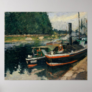 Pissarro - Barges at Pontoise 1876 Poster