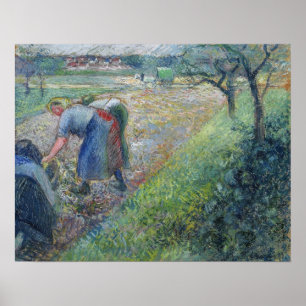 Pissarro - Bauern am Arbeitsplatz Pontoise 1880 Poster