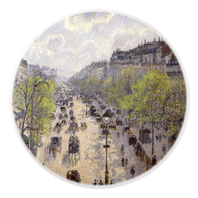 Pissarro - Boulevard Montmartre, Frühjahr Keramikknauf (Vorderseite)