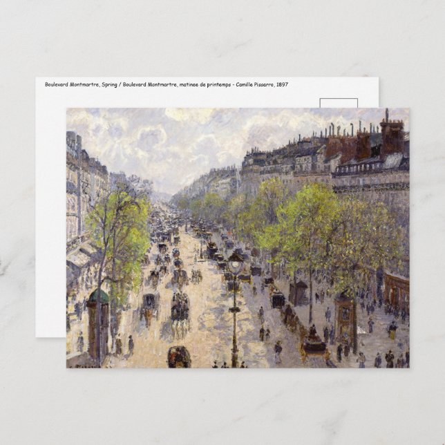 Pissarro - Boulevard Montmartre, Frühjahr Postkarte (Vorne/Hinten)