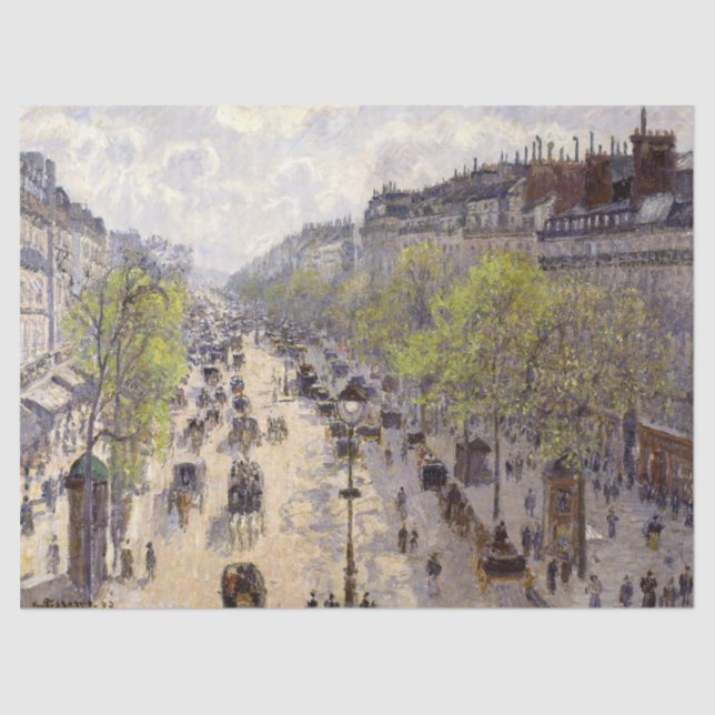 Pissarro - Boulevard Montmartre, Frühjahr Seidenpapier (Vorderseite)