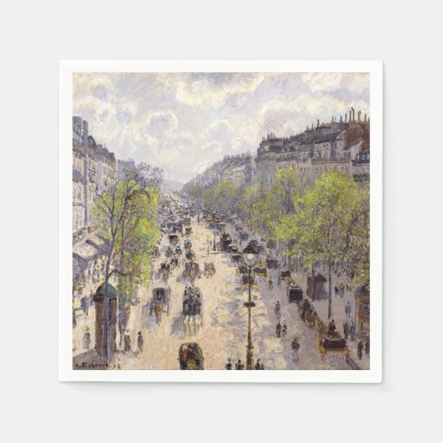 Pissarro - Boulevard Montmartre, Frühjahr Serviette (Vorderseite)
