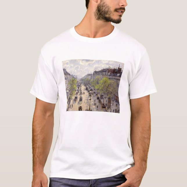 Pissarro - Boulevard Montmartre, Frühjahr T-Shirt (Vorderseite)