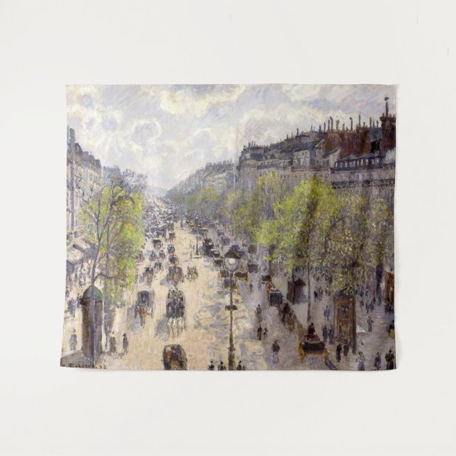 Pissarro - Boulevard Montmartre, Frühjahr Wandteppich (Vorderseite (Horizontal))