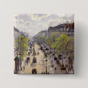 Pissarro - Boulevard Montmartre, Frühling Button
