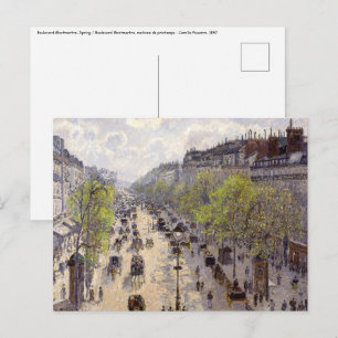 Pissarro - Boulevard Montmartre, Frühling Postkarte