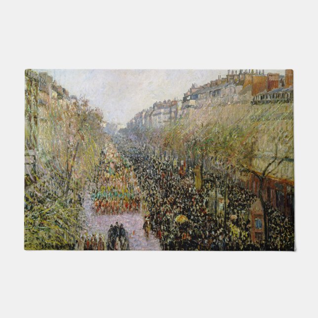 Pissarro - Boulevard Montmartre, Mardi Gras Fußmatte (Vorderseite)
