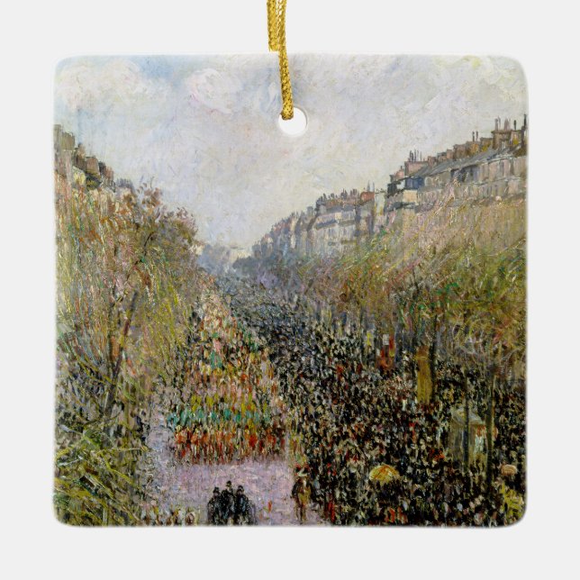 Pissarro - Boulevard Montmartre, Mardi Gras Keramikornament (Vorderseite)