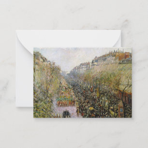 Pissarro - Boulevard Montmartre, Mardi Gras Mitteilungskarte