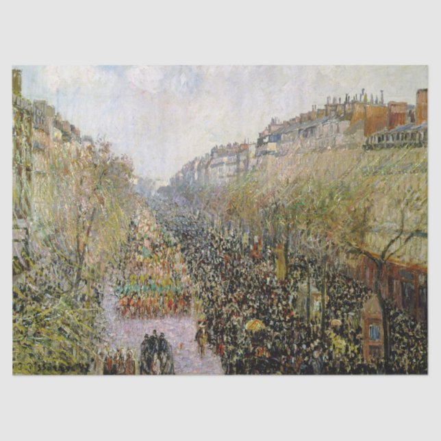 Pissarro - Boulevard Montmartre, Mardi Gras Seidenpapier (Vorderseite)