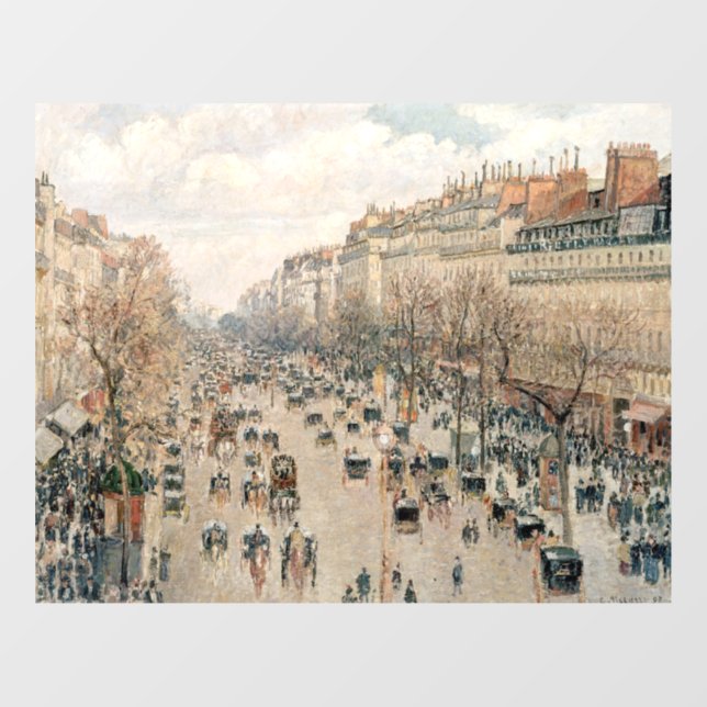 Pissarro - Boulevard Montmartre, Nachmittagssonne Fensteraufkleber (Blatt)