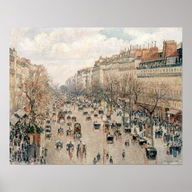 Pissarro - Boulevard Montmartre, Nachmittagssonne Poster (Vorne)