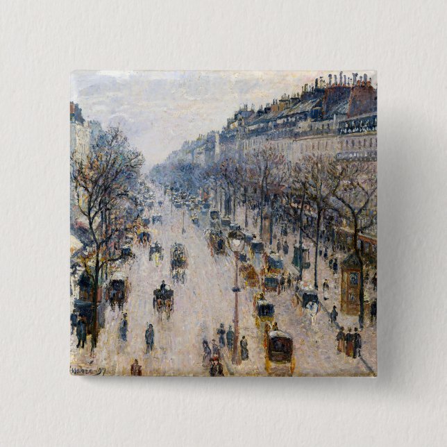 Pissarro - Boulevard Montmartre, Wintervormittag Button (Vorderseite)
