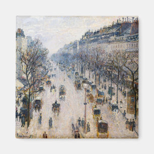 Pissarro - Boulevard Montmartre, Wintervormittag Magnet