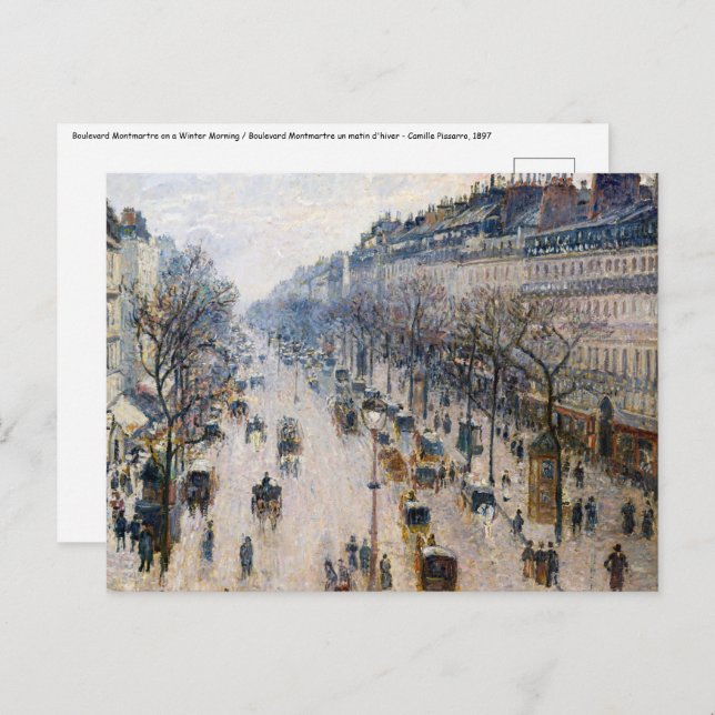Pissarro - Boulevard Montmartre, Wintervormittag Postkarte (Vorne/Hinten)