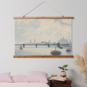 Pissarro Charing Cross Bridge London Old Art Wall Wandteppich Mit Holzrahmen