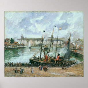 Pissarro - Dieppe Innerer Hafen Flut Morgen Poster