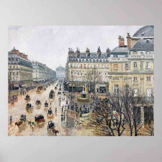 Pissarro - französischer Theaterplatz, Paris, Poster (Vorne)