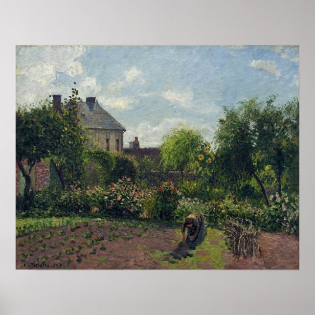 Pissarro - Gartenarbeit 1898 Poster (Vorne)