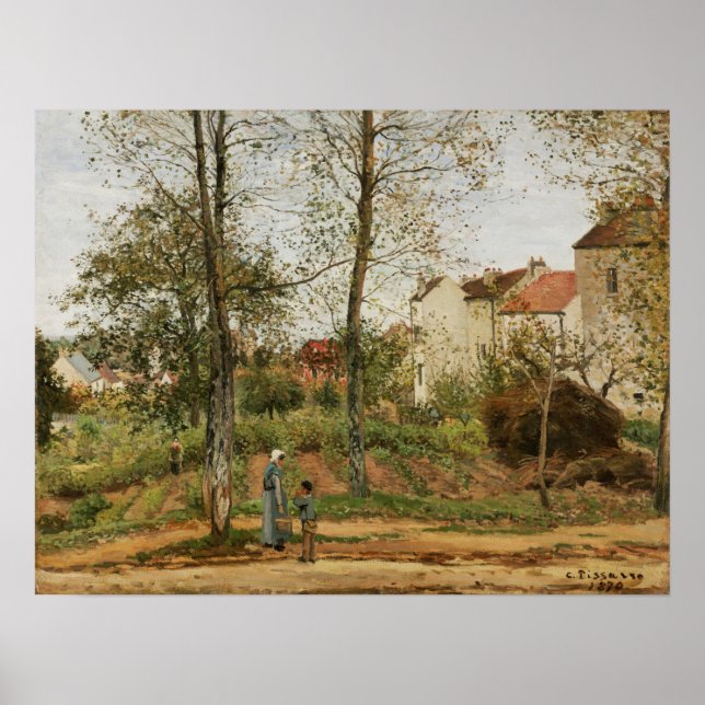 Pissarro - Häuser in Bougival (Herbst) Poster (Vorne)