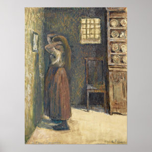Pissarro - Junge Bauernmädchen bei ihrer Toilette  Poster