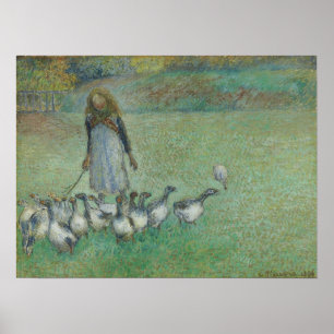 Pissarro - Junge Hirten von Gänsen 1886 Poster