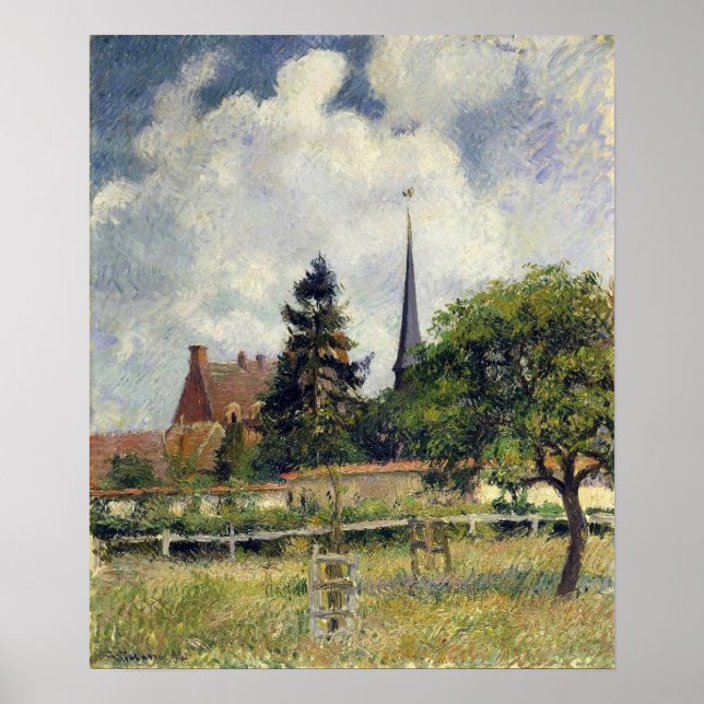 Pissarro - Kirche in Eragny 1884 Poster (Vorne)